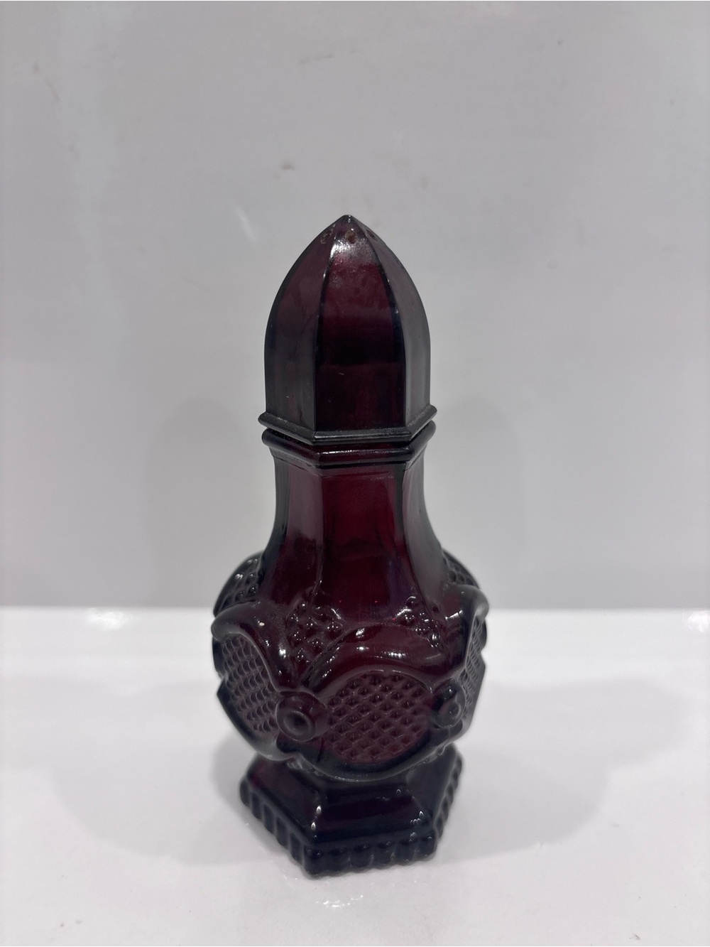 Vintage Avon Cape Cod Ruby Red Glass Pepper Shaker w/ Original Stopper